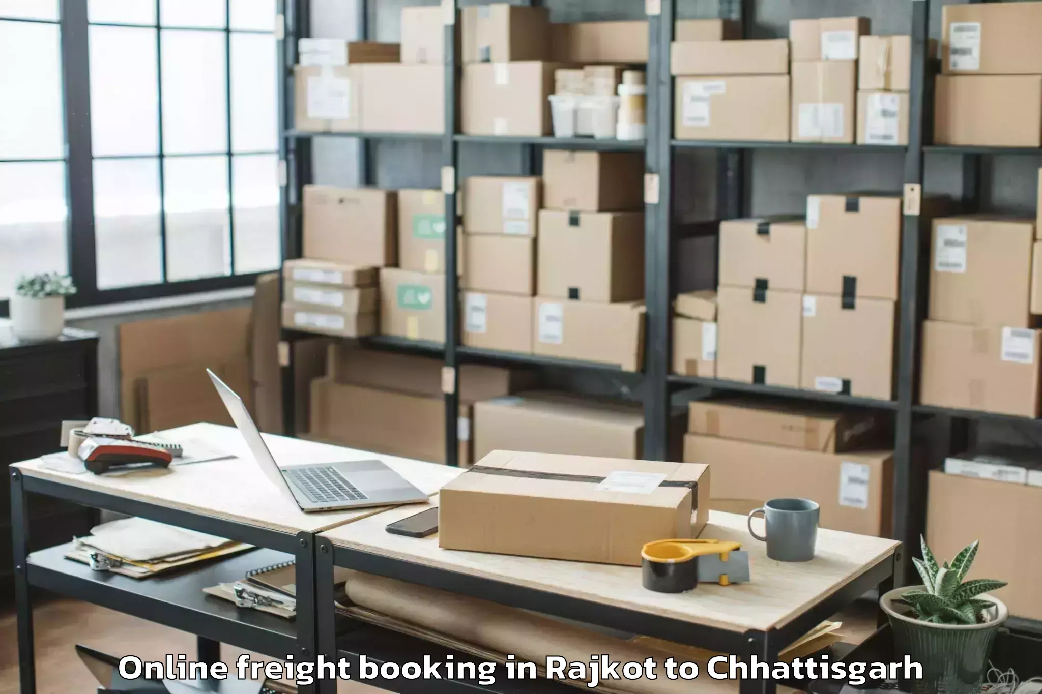 Book Rajkot to Sakti Online Freight Booking Online